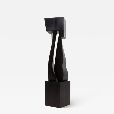 Patrick Coard Modern Abstract XL Sculpture in Black Oak by Patrick Coard Paris