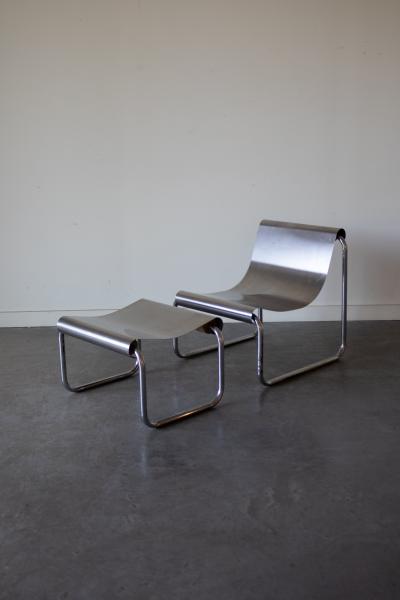 Patrick Gingembre Armchair and Ottoman by Patrick Gingembre France 1970s