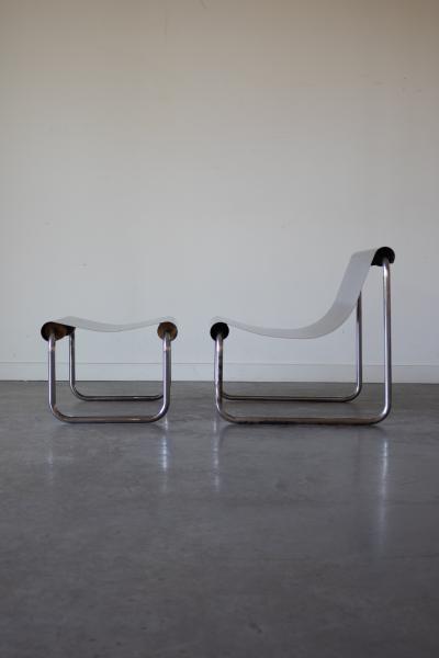Patrick Gingembre Armchair and Ottoman by Patrick Gingembre France 1970s
