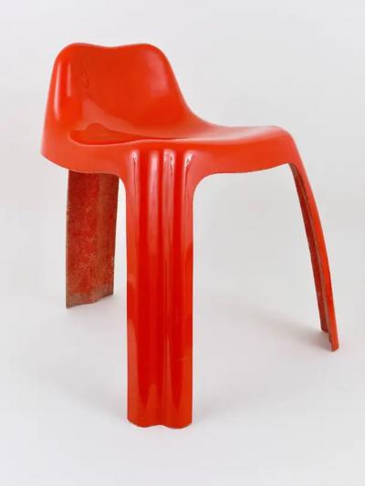 Patrick Gingembre Patrick Gingembre Ginger Orange Fiberglass Chair Ginger Paulus France 1970s
