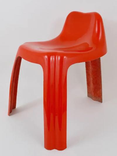 Patrick Gingembre Patrick Gingembre Ginger Orange Fiberglass Chair Ginger Paulus France 1970s