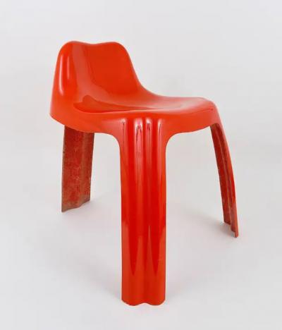 Patrick Gingembre Patrick Gingembre Ginger Orange Fiberglass Chair Ginger Paulus France 1970s