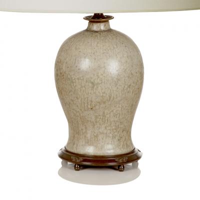 Patrick Nordstrom Table Lamps with Masterful Dappled Gray Glazing by Patrick Nordstr m