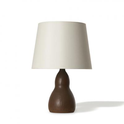 Patrick Nordstrom Table lamp in layered brown glazes by Patrick Nordstr m