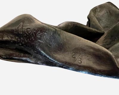 Paul Ackerman Abstract sculpture the crumpled lead series Paul Ackerman France circa 1970