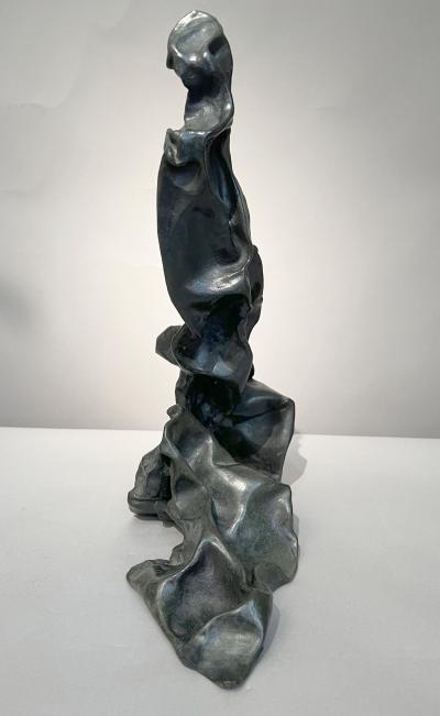 Paul Ackerman Abstract sculpture the crumpled lead series Paul Ackerman France circa 1970