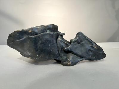 Paul Ackerman Abstract sculpture the crumpled lead series Paul Ackerman France circa 1970