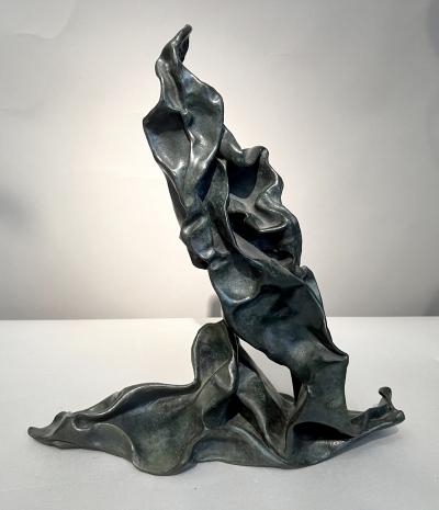 Paul Ackerman Abstract sculpture the crumpled lead series Paul Ackerman France circa 1970