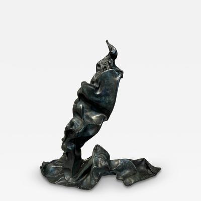 Paul Ackerman Abstract sculpture the crumpled lead series Paul Ackerman France circa 1970