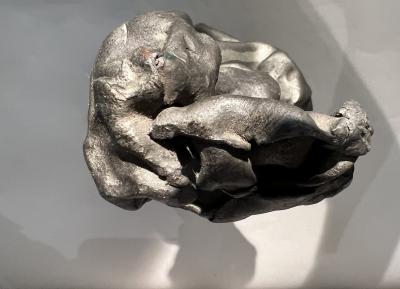 Paul Ackerman Crumpled lead sculpture by Paul Ackerman Paris France circa 1970