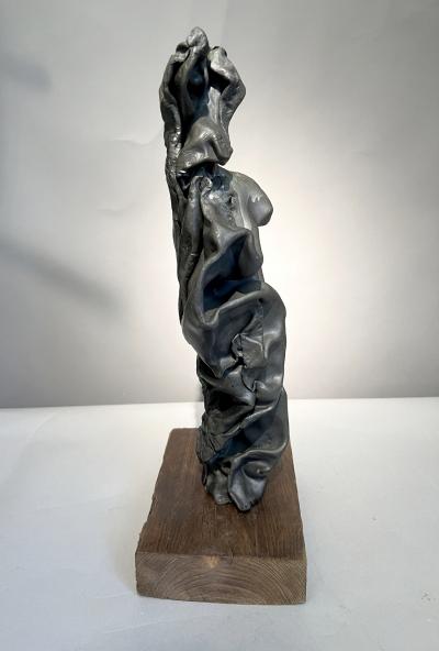 Paul Ackerman Crumpled lead sculpture by Paul Ackerman Paris France circa 1970