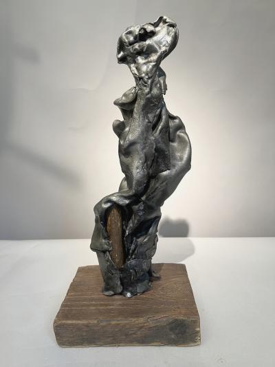 Paul Ackerman Crumpled lead sculpture by Paul Ackerman Paris France circa 1970