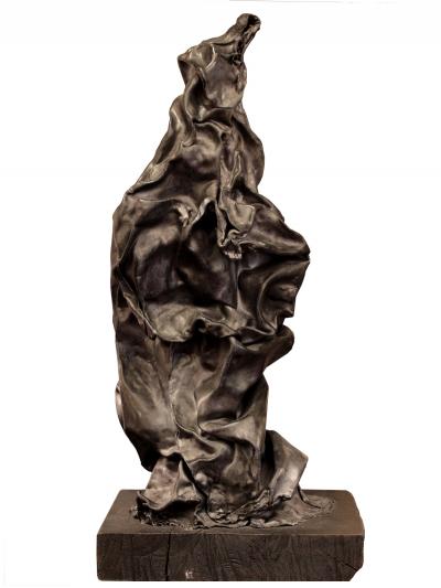 Paul Ackerman Large crumpled lead sculpture by Paul Ackerman unique piece circa 1960 