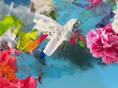 Paul Andre Larocque Paul Andre Larocque Floral Mixed Media Painting 2020 Signed