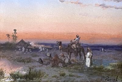 Paul B Pascal Bedouin Encampment at Sunset 