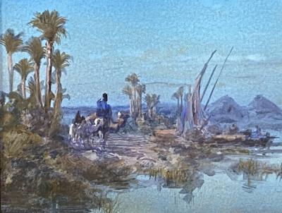 Paul B Pascal Figures on Camelback along the Nile 