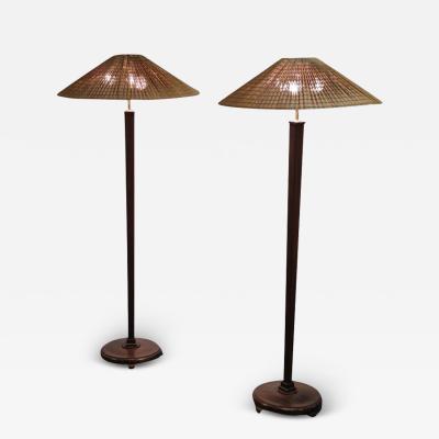 Paul Boman A Pair of Commissioned Paavo Tynell Paul Boman 1948 floor lamps Taito Boman