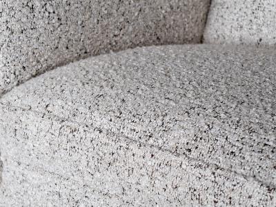 Paul Boman Paul Boman Wingback Chair in Pearl Boucl Fabric and Beech Finland 1940s