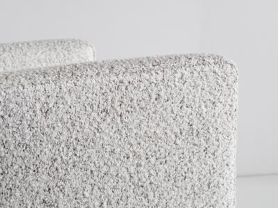 Paul Boman Paul Boman Wingback Chair in Pearl Boucl Fabric and Beech Finland 1940s