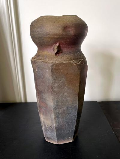 Paul Chaleff Wood Fired Ceramic Vase by Paul Chaleff