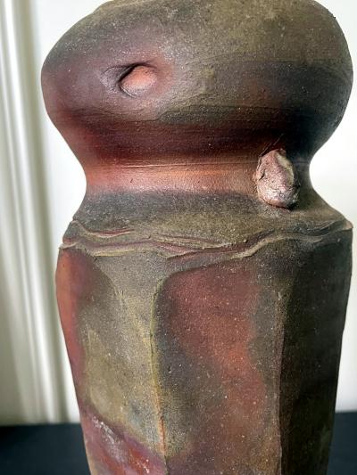 Paul Chaleff Wood Fired Ceramic Vase by Paul Chaleff
