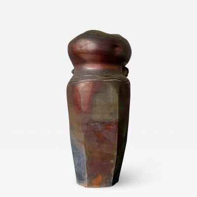 Paul Chaleff Wood Fired Ceramic Vase by Paul Chaleff