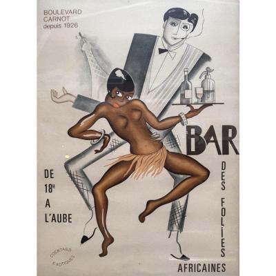 Paul Colin dApr s Bar Des Folies Africaines Jos phine Baker Poster c 1950