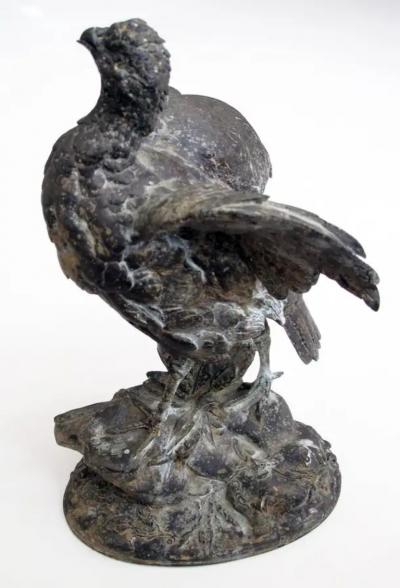 Paul Comolera Finely Rendered French Spelter Figure of a Pheasant Signature P Comolera