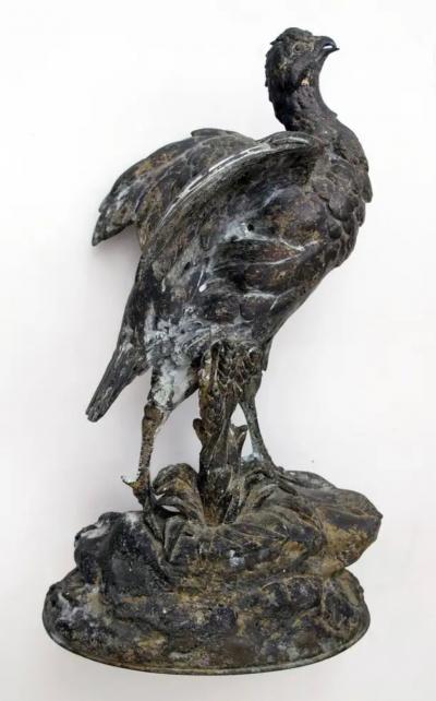 Paul Comolera Finely Rendered French Spelter Figure of a Pheasant Signature P Comolera