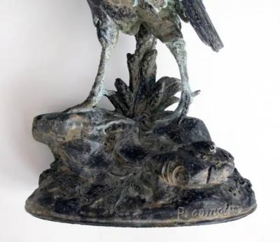 Paul Comolera Finely Rendered French Spelter Figure of a Pheasant Signature P Comolera