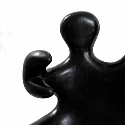 Paul Covaci 20th Century Paul Covaci Sculptural Black Solid Wood Romanian 1980s Armchair