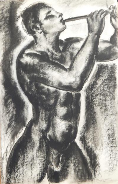 Paul Daxhelet Nude Pan Figure with Pipe by Paul Daxhelet 1905 1993 Belgium 