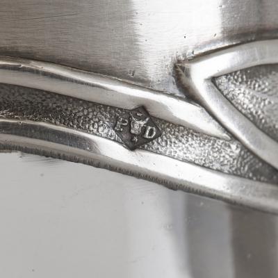 Paul Devaux Two Art Nouveau silver and glass wine jugs by Devaux