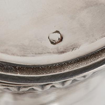 Paul Devaux Two Art Nouveau silver and glass wine jugs by Devaux