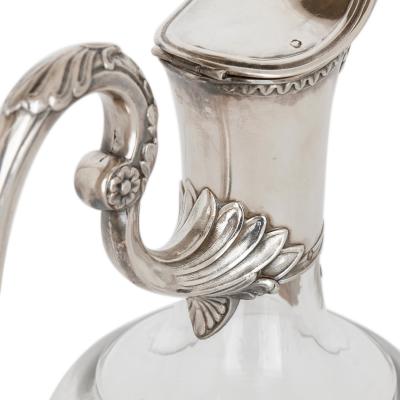 Paul Devaux Two Art Nouveau silver and glass wine jugs by Devaux