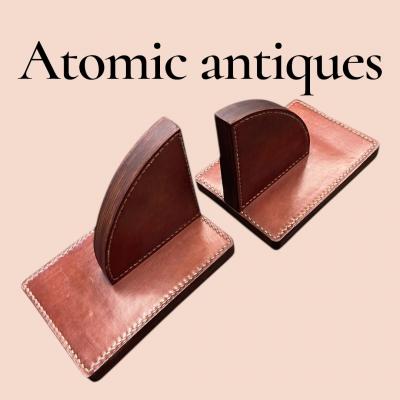 Paul Dupr Lafon 1950s Stitched leather bookends by Paul Dupr Lafon and Herm s