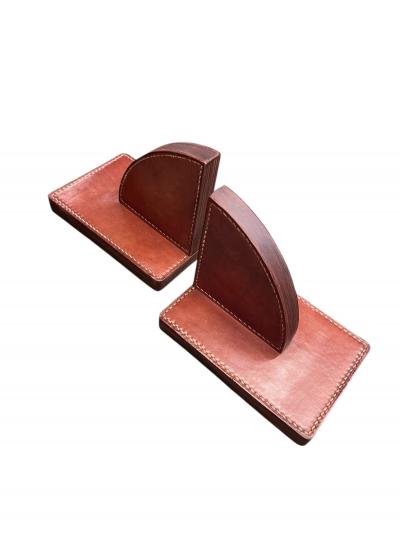 Paul Dupr Lafon 1950s Stitched leather bookends by Paul Dupr Lafon and Herm s