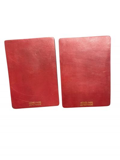 Paul Dupr Lafon 1950s Stitched leather bookends by Paul Dupr Lafon and Herm s