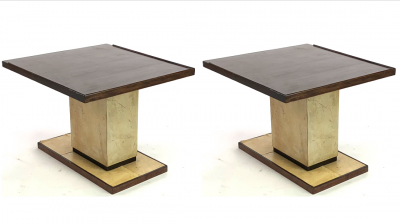 Paul Dupr Lafon Dupre Lafon pair of makassar and parchemin side table