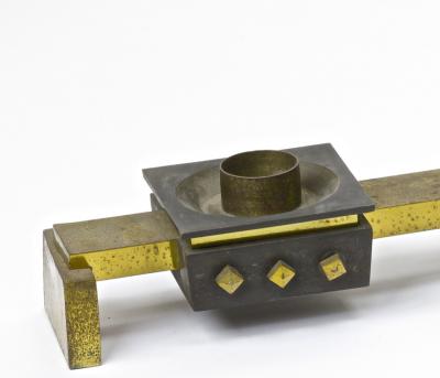 Paul Dupr Lafon Dupre Lafon pair of sturdy central table candle sticks