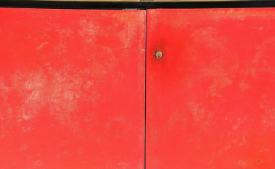 Paul Dupr Lafon IMPORTANT TAN AND RED GOATSKIN WITH LACQUERED EBONIZED WOOD CABINET ENFILADE