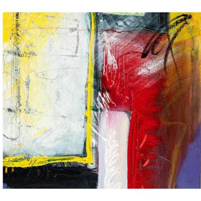 Paul Ecke Expressionist Diptych Oil Painting by Paul Ecke The House Party