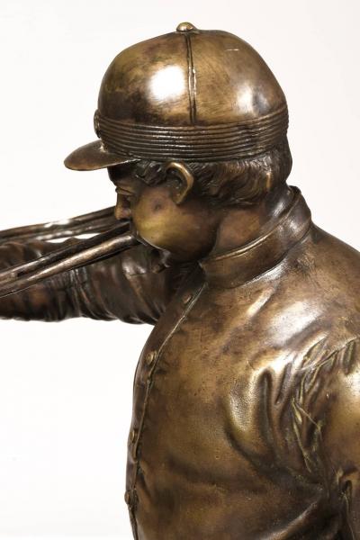 Paul Edouard Delabrierre Bronze statuary L Hallali hunting scene signed E Delabrierre C A 1875