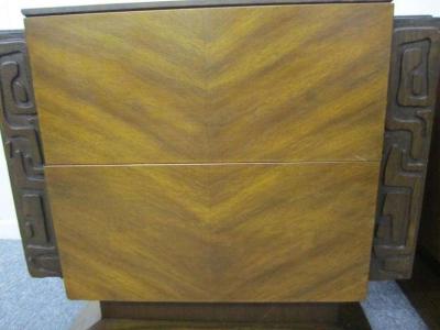Paul Evans 2 Paul Evans Style Sculptural Brutalist Walnut Night Stands Mid century Modern