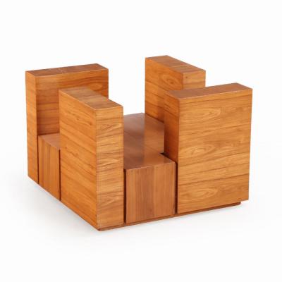 Paul Evans A bleached mahogany glass top coffee table in the manner of Paul Evans C 1980 