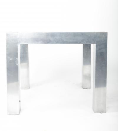 Paul Evans Aluminum and Brass Parsons Table in the style of Paul Evans