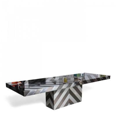 Paul Evans American Modern Mixed Metal Extension Dining Table Paul Evans