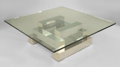 Paul Evans American Post War Design Aluminum Brass Coffee Table