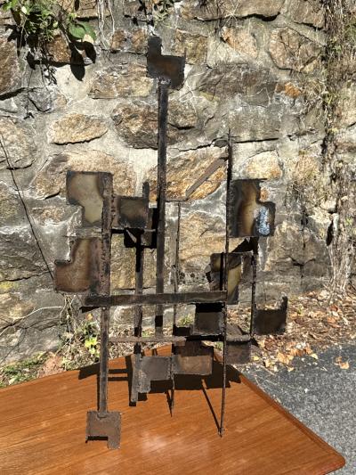 Paul Evans BRUTALIST MIXED METALS WALL TABLE SCULPTURE ATTRIBUTED TO PAUL EVANS