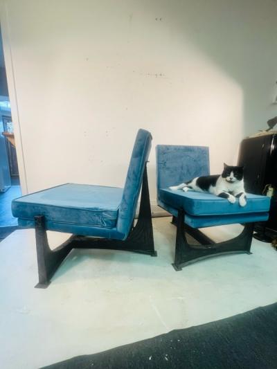 Paul Evans BRUTALIST SCULPTURAL METAL CHAIRS IN THE MANNER OF PAUL EVANS